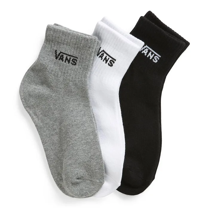 Vans Socks Women Half Crew Socks 3 Pairs Black Grey
