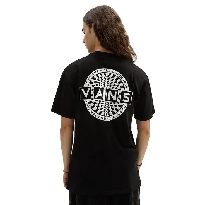 Vans Tshirts and Tanks Men Warped Checkerboard Logo TShirt Black