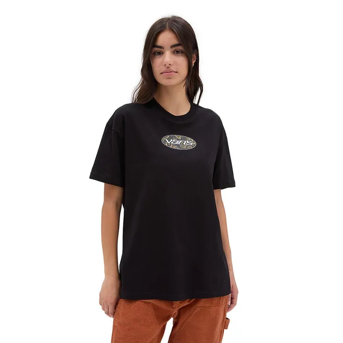 Vans Tshirts and Tops Women Og Oval Bloom Oversized TShirt Black