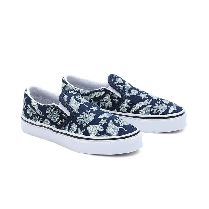 Vans View All Kids Classic SlipOn Glow Xray Ocean Shoes 48 Years Blue