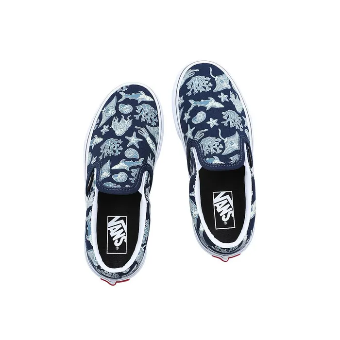 Vans View All Kids Classic SlipOn Glow Xray Ocean Shoes 48 Years Blue