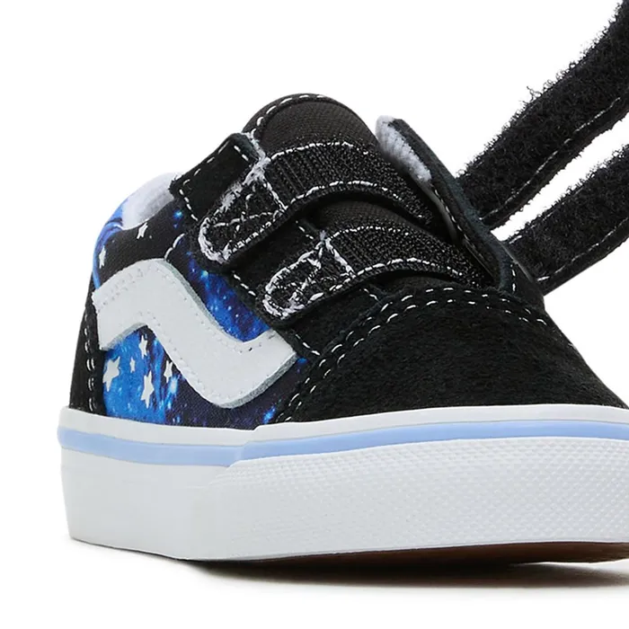Vans View All Kids Toddler Old Skool Hook And Loop Shoes 14 Years Blue Black