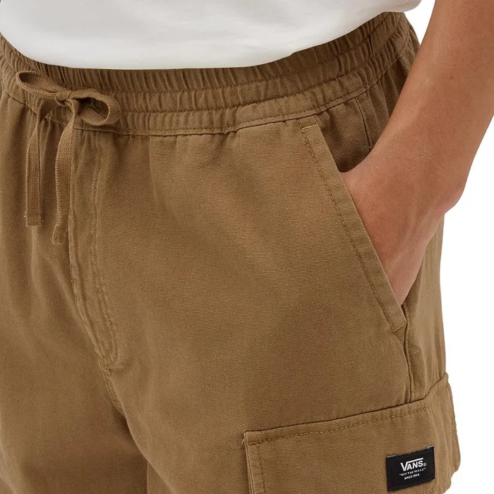 Vans View All Men Range Cargo Baggy Tapered Elastic Trousers Brown