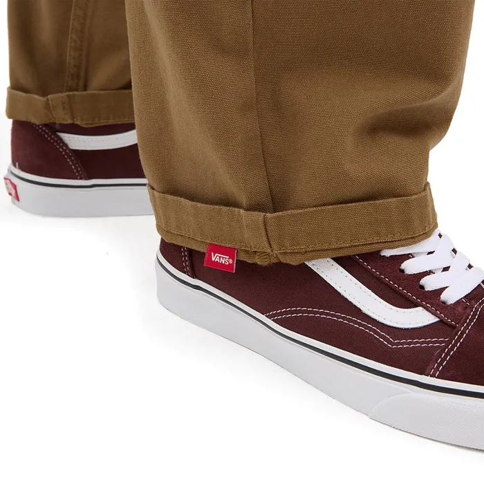 Vans View All Men Range Cargo Baggy Tapered Elastic Trousers Brown