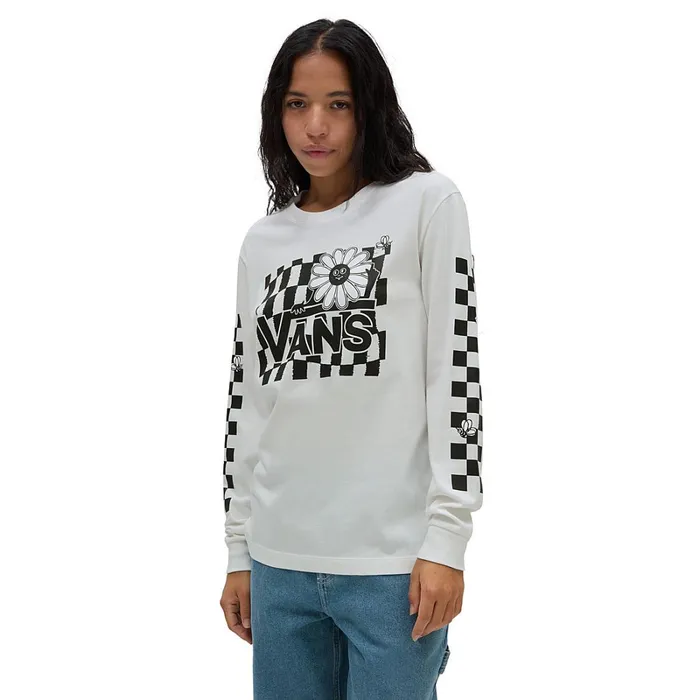 Vans View All Women Blossom Boyfriend Fit Long Sleeve TShirt White