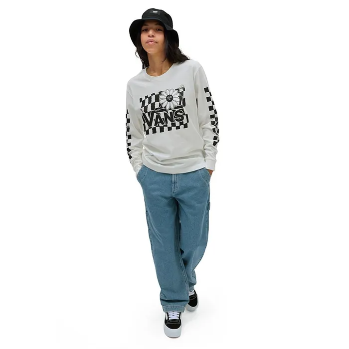 Vans View All Women Blossom Boyfriend Fit Long Sleeve TShirt White
