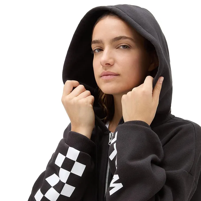 Vans View All Women Extra Fun Oversized Full Zip Hoodie Black
