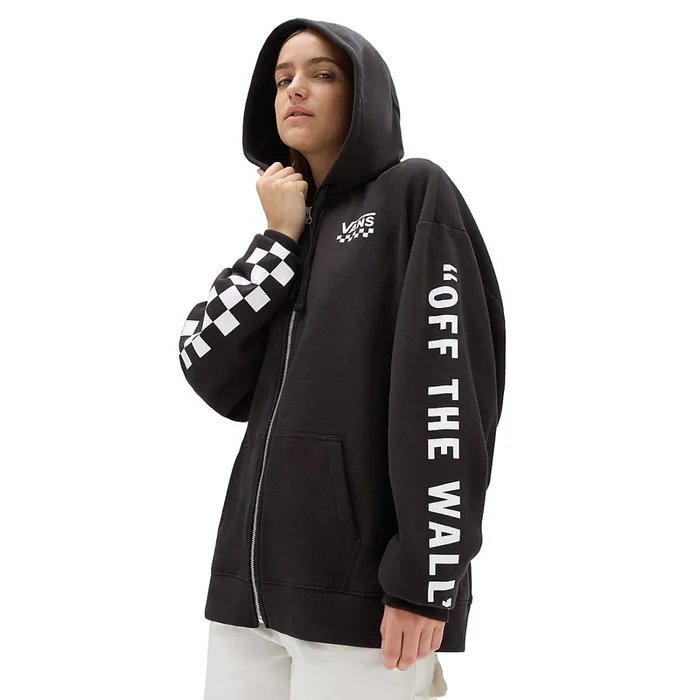 Vans View All Women Extra Fun Oversized Full Zip Hoodie Black