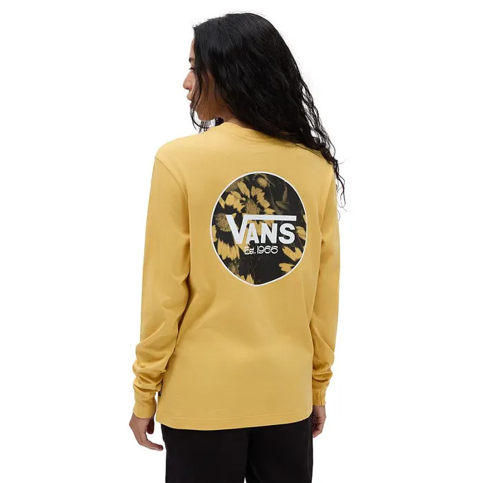 Vans View All Women Floral Scent Long Sleeve Boyfriend Fit TShirt Yellow