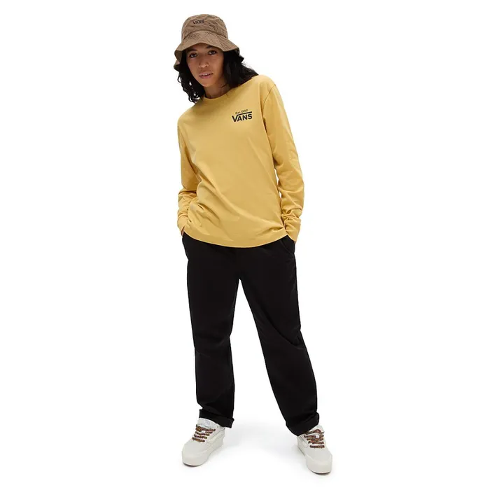 Vans View All Women Floral Scent Long Sleeve Boyfriend Fit TShirt Yellow