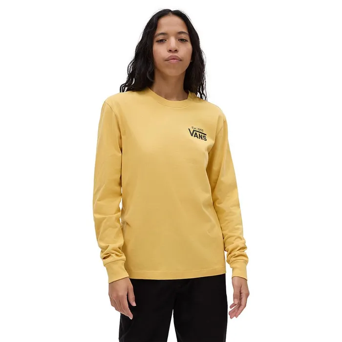 Vans View All Women Floral Scent Long Sleeve Boyfriend Fit TShirt Yellow