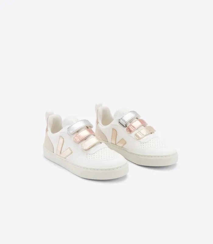 VEJA V10 Kids V10 CHROMEFREE LEATHER MULTICO WHITE SHINY