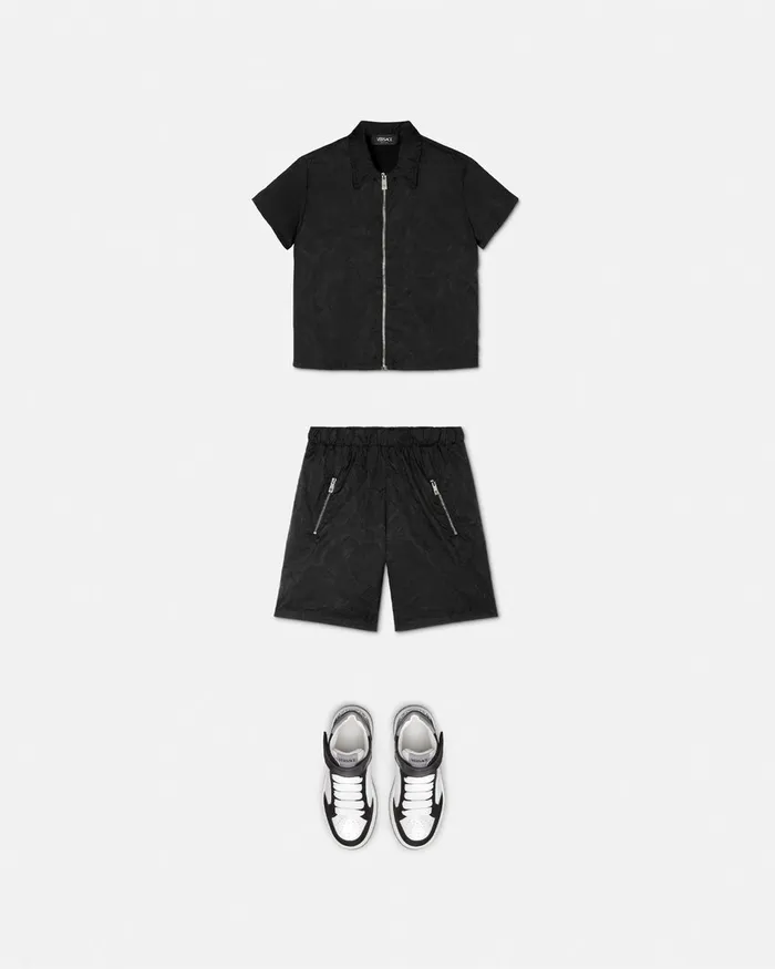 Versace Barocco Jacquard Shorts Black Kids Pants and Skirts
