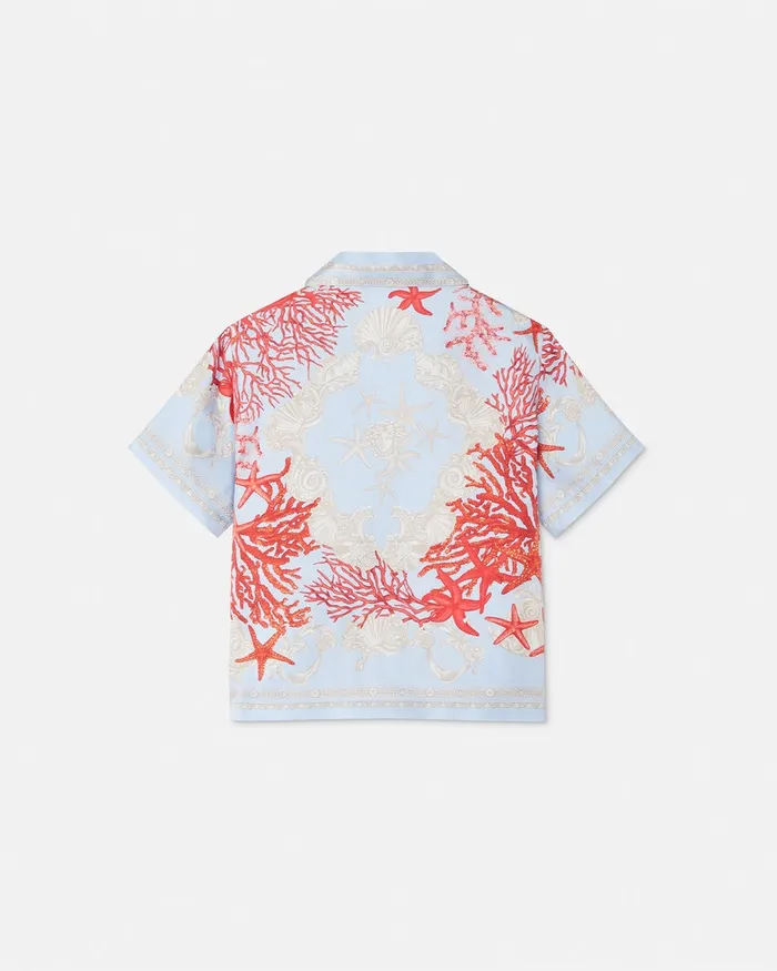 Versace Barocco Sea Silk Shirt Blueprint Kids Shirts