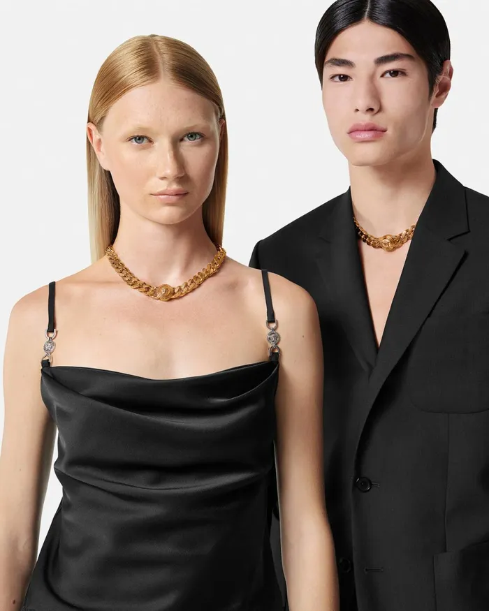 Versace Chain Medusa Necklace Gold WomenMen Necklaces