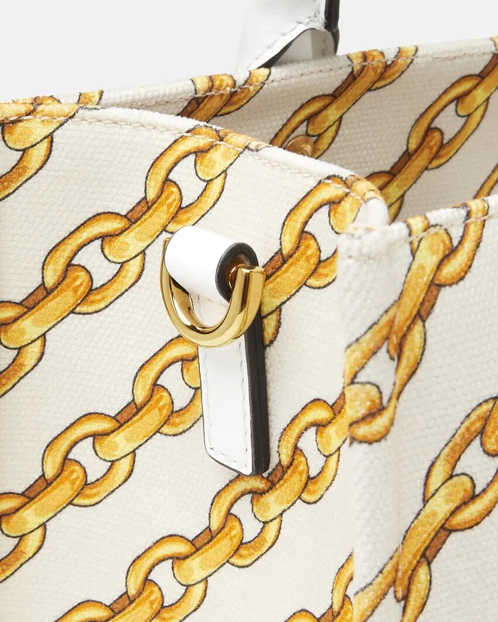 Versace Chain Stripes La Medusa Small Tote Bag Print Women Totes