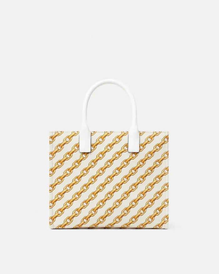 Versace Chain Stripes La Medusa Small Tote Bag Print Women Totes