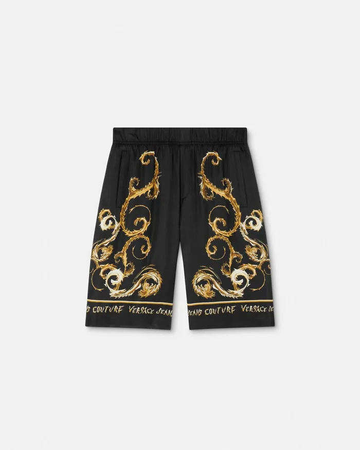 Versace Chromo Couture Bermuda Shorts Blackgold Men Jeans Couture