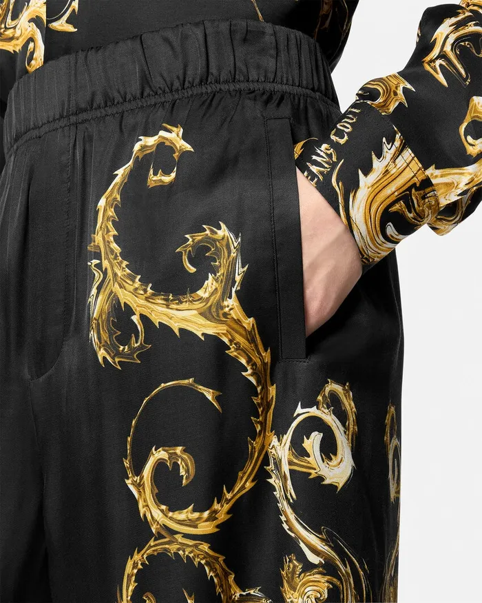 Versace Chromo Couture Bermuda Shorts Blackgold Men Jeans Couture