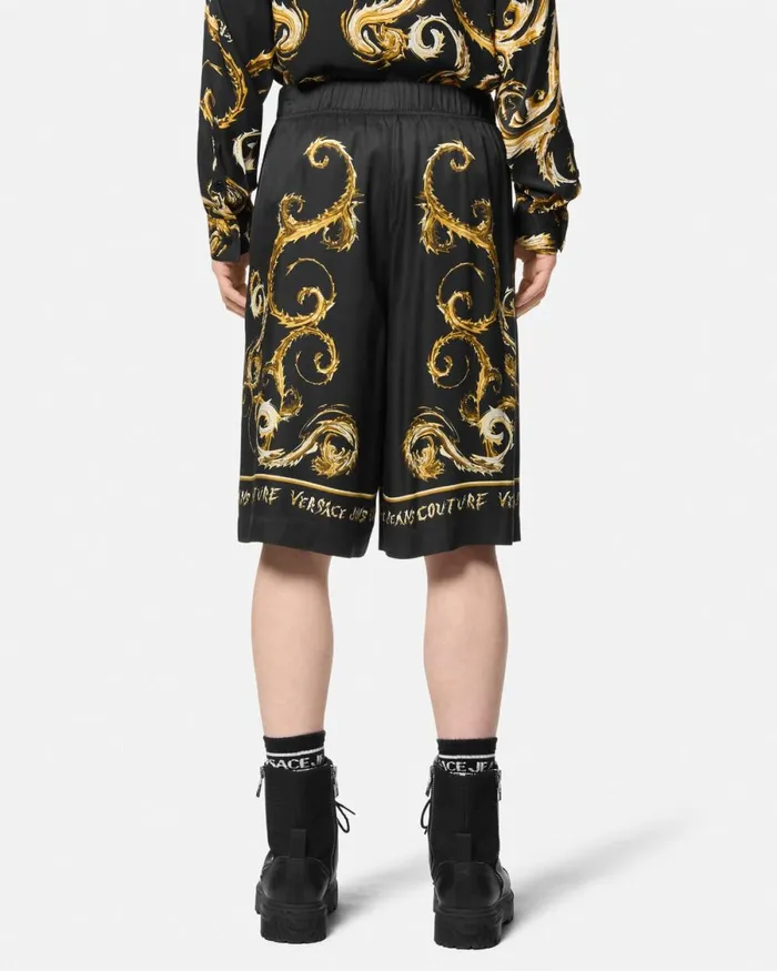 Versace Chromo Couture Bermuda Shorts Blackgold Men Jeans Couture