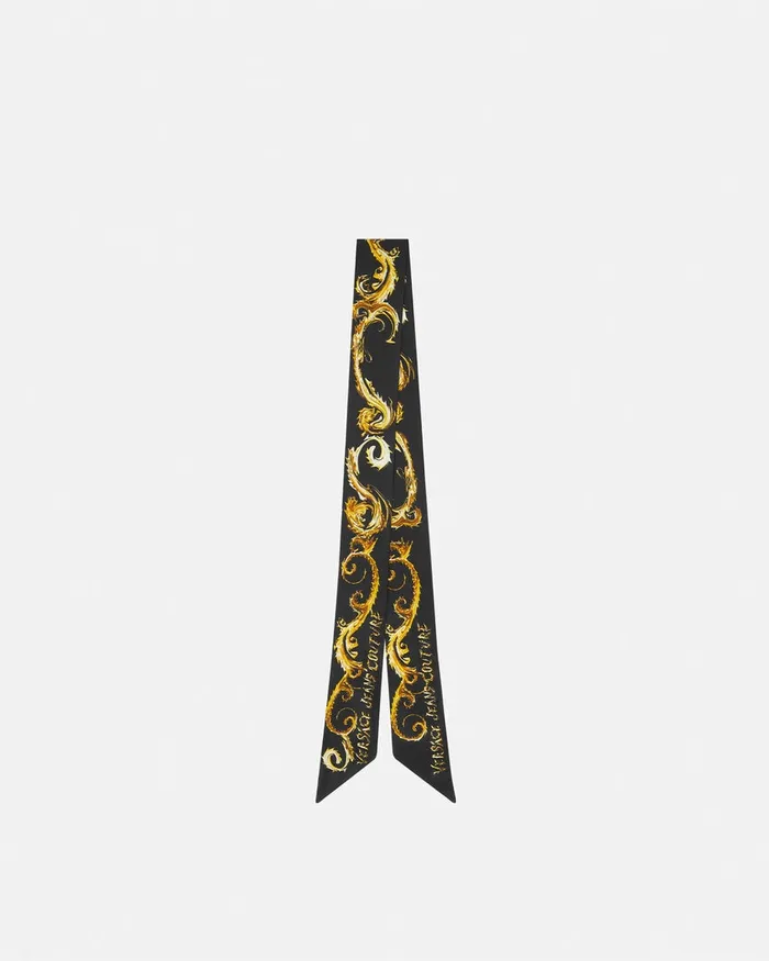 Versace Chromo Couture Scarf Tie Blackgold Women Jeans Couture