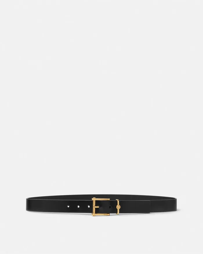 Versace Column Leather Belt 3 Cm Blackgold Men Belts