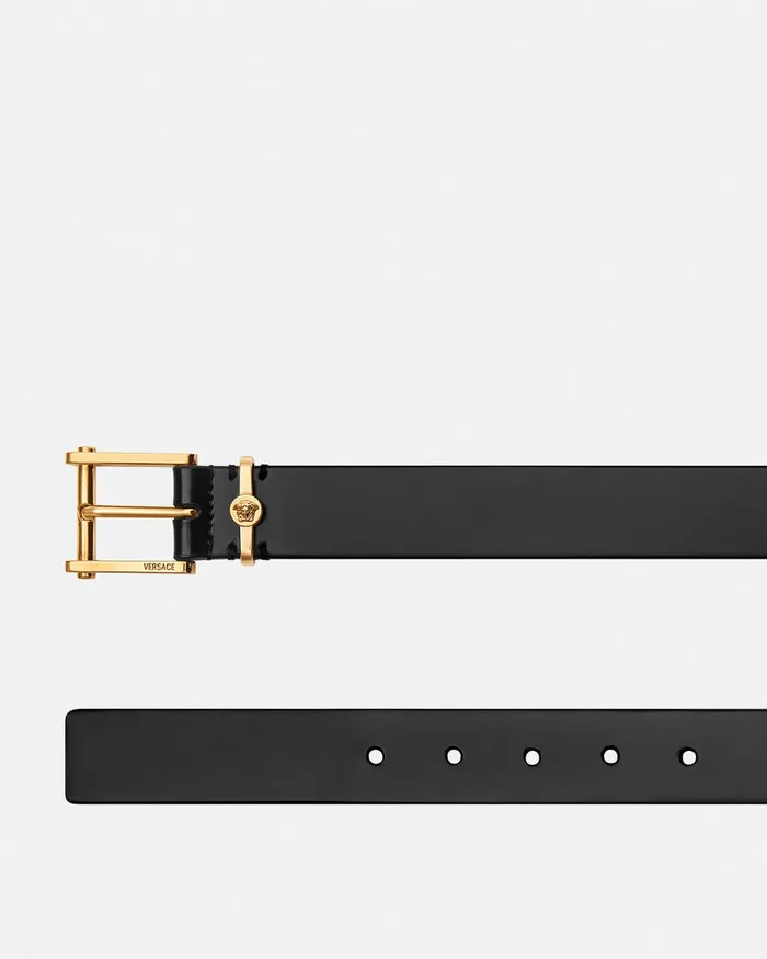 Versace Column Leather Belt 3 Cm Blackgold Men Belts