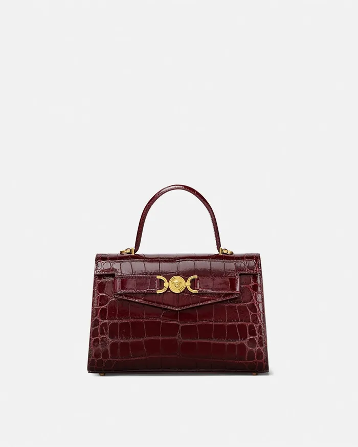 Versace CrocEffect Medusa 03995 Handbag Burgundy Women Medusa 03995