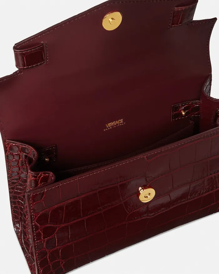 Versace CrocEffect Medusa 03995 Handbag Burgundy Women Medusa 03995