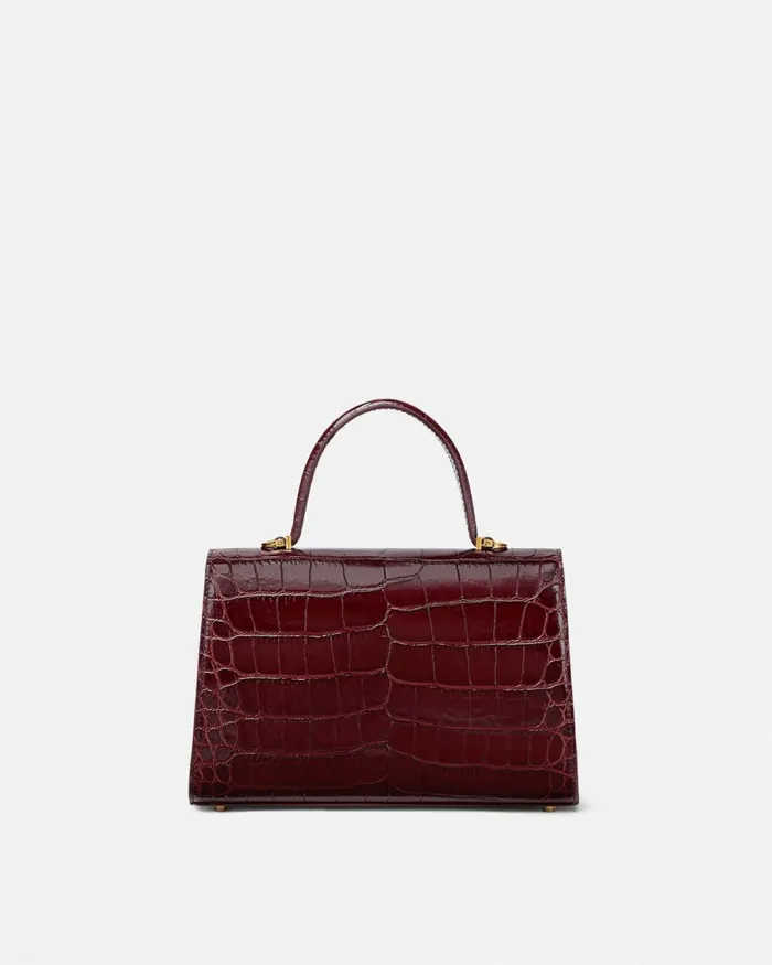 Versace CrocEffect Medusa 03995 Handbag Burgundy Women Medusa 03995