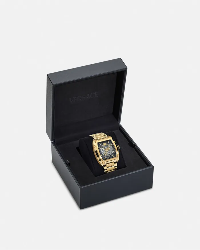 Versace Dominus Skeleton Watch Gold Men Watches