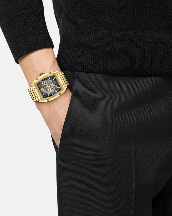 Versace Dominus Skeleton Watch Gold Men Watches