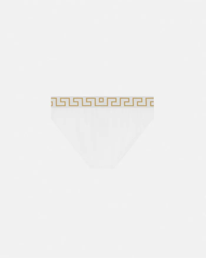 Versace Greca Border Swim Briefs Whiteprint Men Swimwear