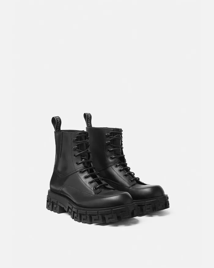 Versace Greca Portico Boots Black Men Boots