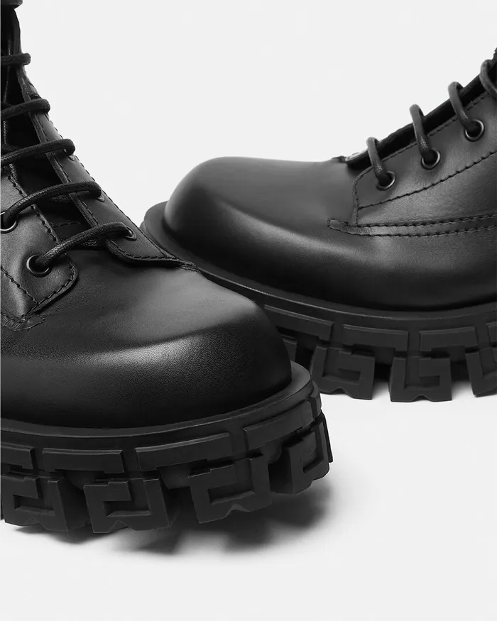 Versace Greca Portico Boots Black Men Boots