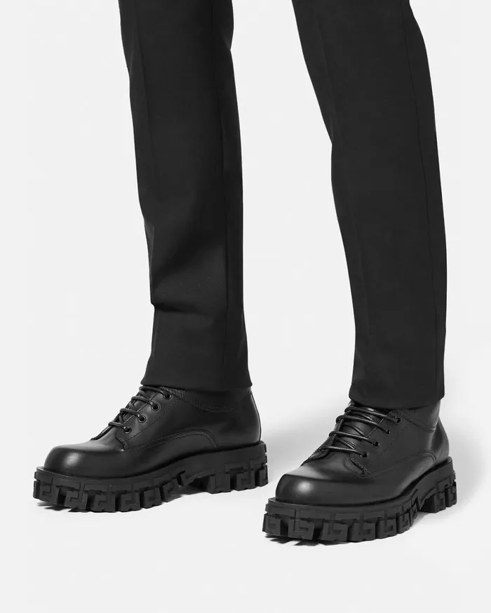 Versace Greca Portico Boots Black Men Boots