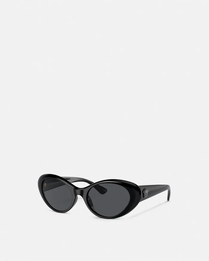 Versace La Medusa Oval Sunglasses Black Women Sunglasses
