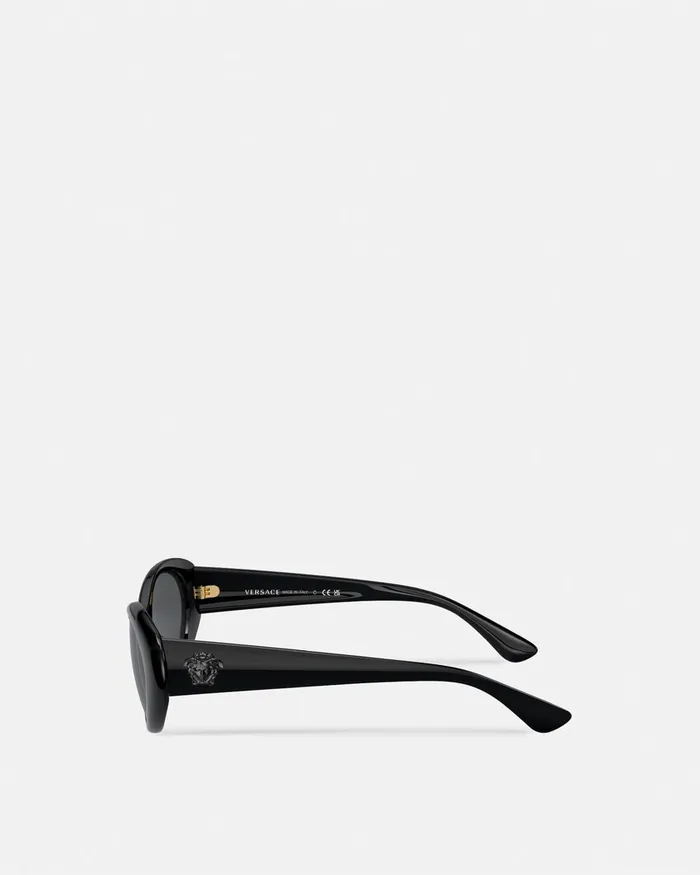 Versace La Medusa Oval Sunglasses Black Women Sunglasses