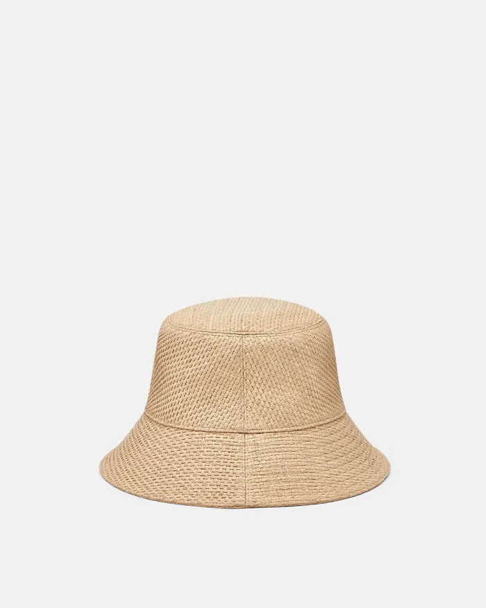 Versace Logo Raffia Bucket Hat Beige WomenMen Hats and Caps