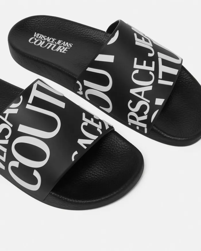 Versace Logo Sliders Blackprint Women Jeans Couture