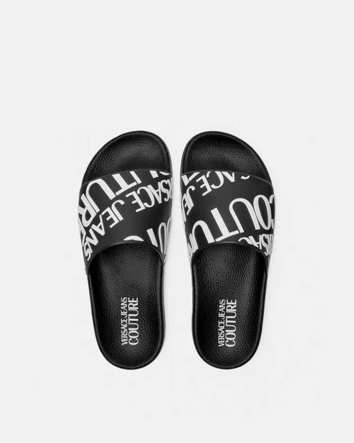 Versace Logo Sliders Blackprint Women Jeans Couture