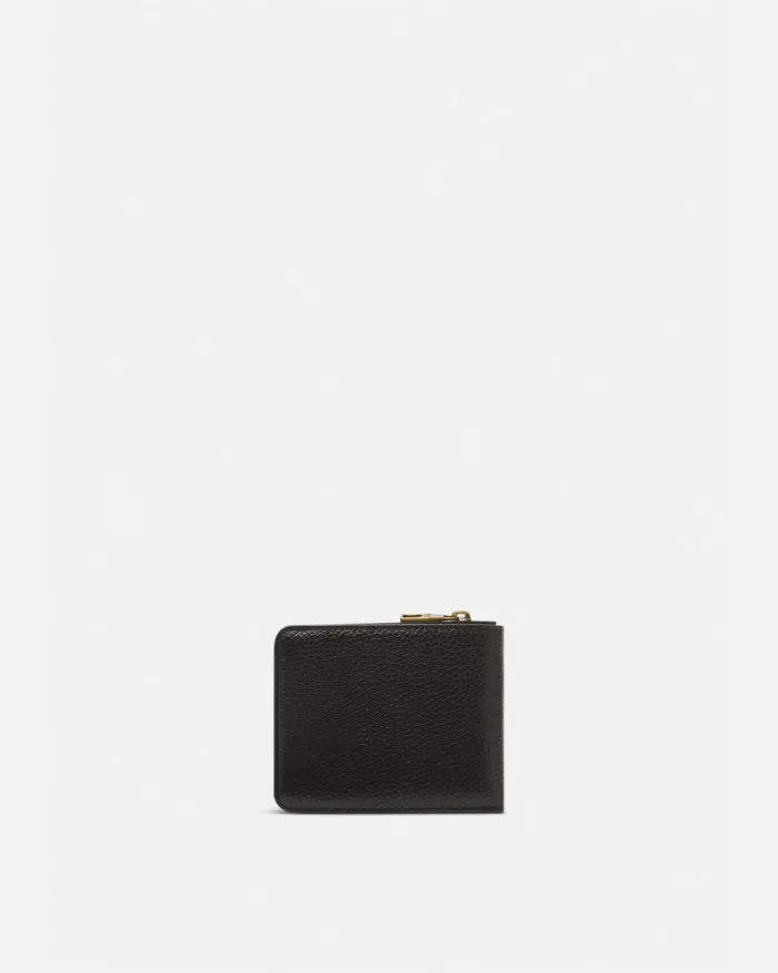 Versace Logo Snap Bifold Wallet Blackprint Men Jeans Couture