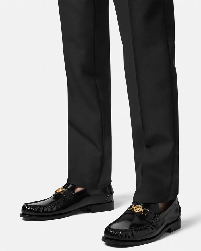 Versace Medusa 03995 Loafers Blackgold Men Loafers and Slippers