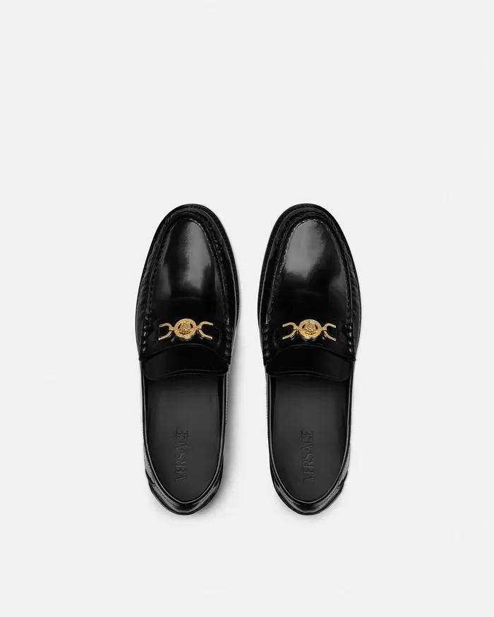 Versace Medusa 03995 Loafers Blackgold Men Loafers and Slippers
