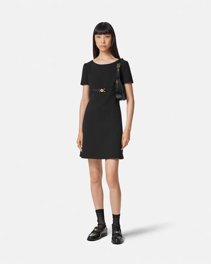 Versace Medusa 03995 ShortSleeved Mini Dress Black Women Dresses