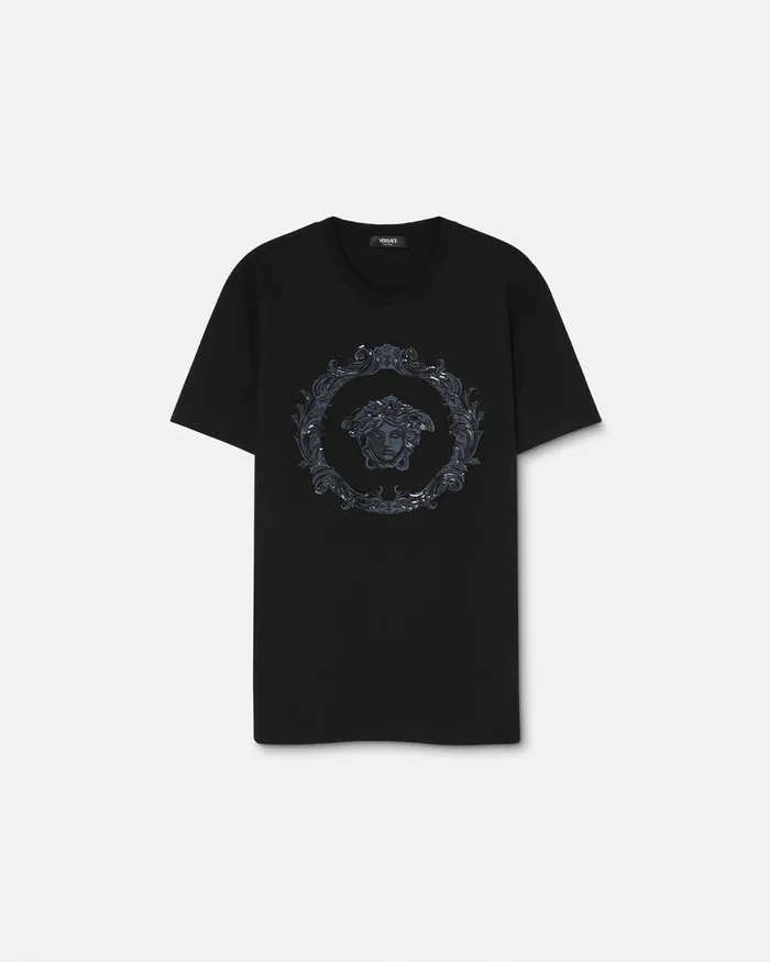 Versace Medusa Cartouche TShirt Black Men TShirts and Polos