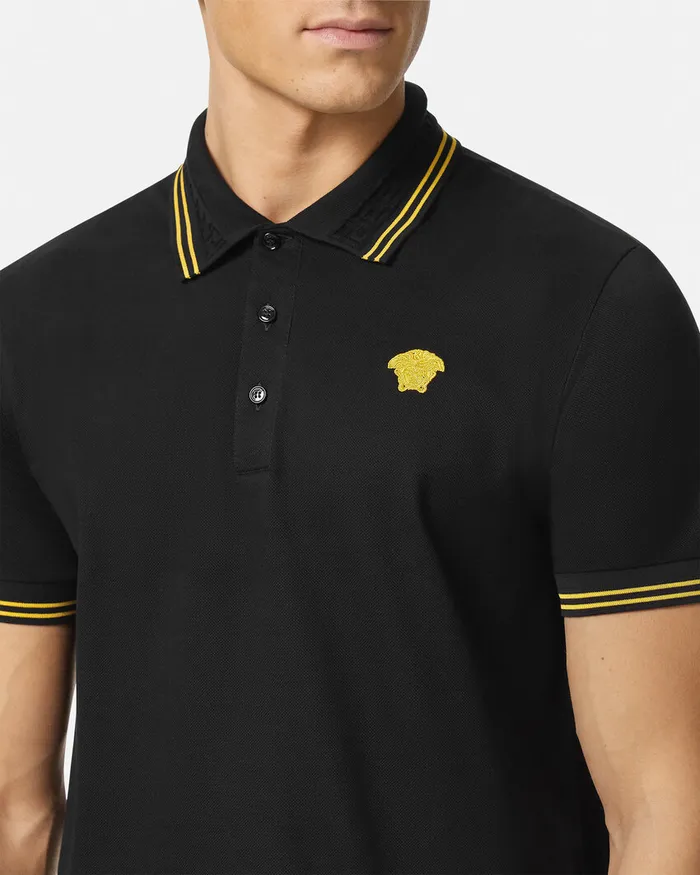 Versace Medusa Polo Shirt Black Men TShirts and Polos