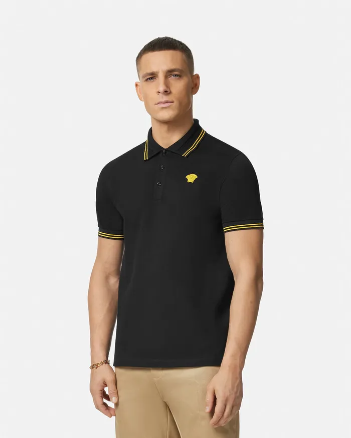 Versace Medusa Polo Shirt Black Men TShirts and Polos