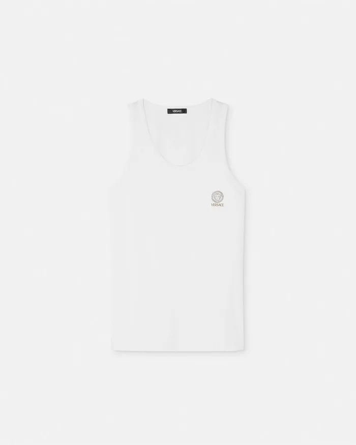 Versace Medusa Tank Top Undershirt White Men Loungewear and Pajamas