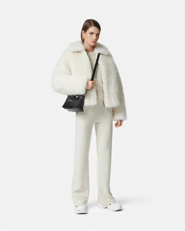 Versace Medusa WoolBlend Knit Towel Sweater White Women Knitwear